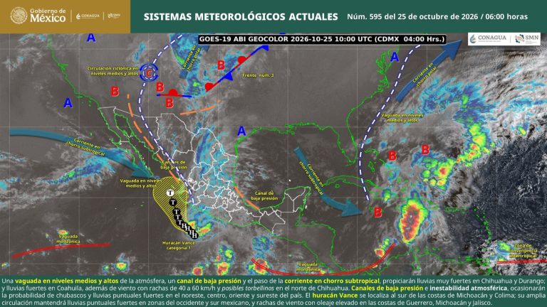 EL CICLÓN TROPICAL «VANCE», TRAERÁ LLUVIAS A NAYARIT
